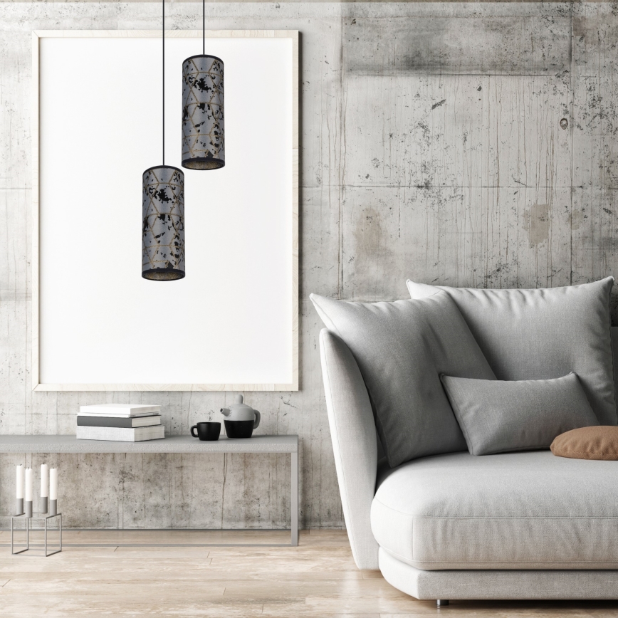 Підвісна люстра AVALO 2xE27/60W/230V діаметр 20 см сірий/чорний