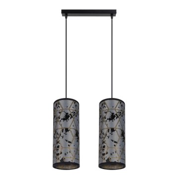 Підвісна люстра AVALO 2xE27/60W/230V сірий/чорний