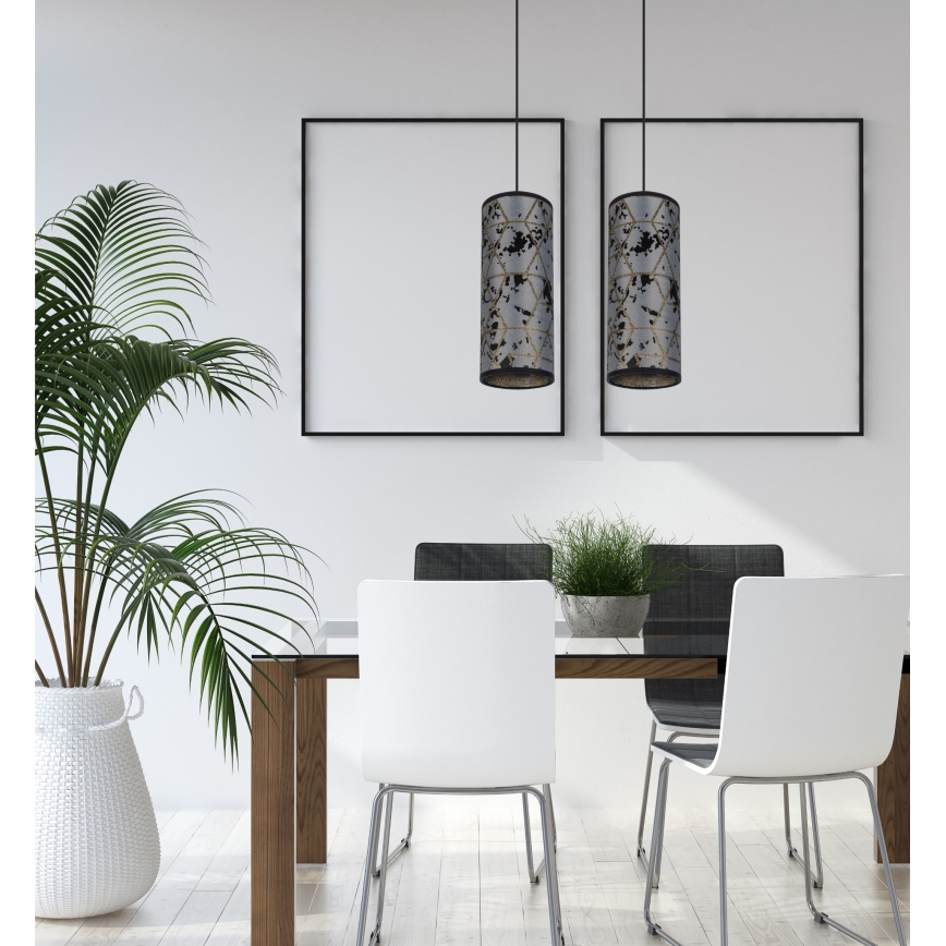 Підвісна люстра AVALO 2xE27/60W/230V сірий/чорний