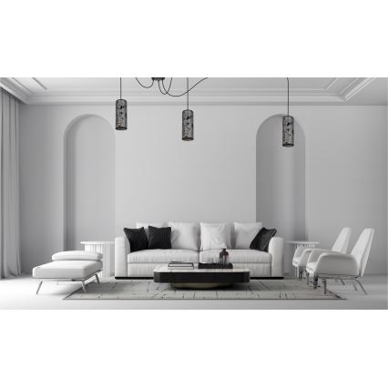 Підвісна люстра AVALO 3xE27/60W/230V павук сірий/чорний