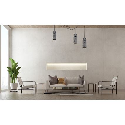 Підвісна люстра AVALO 3xE27/60W/230V павук сірий/чорний