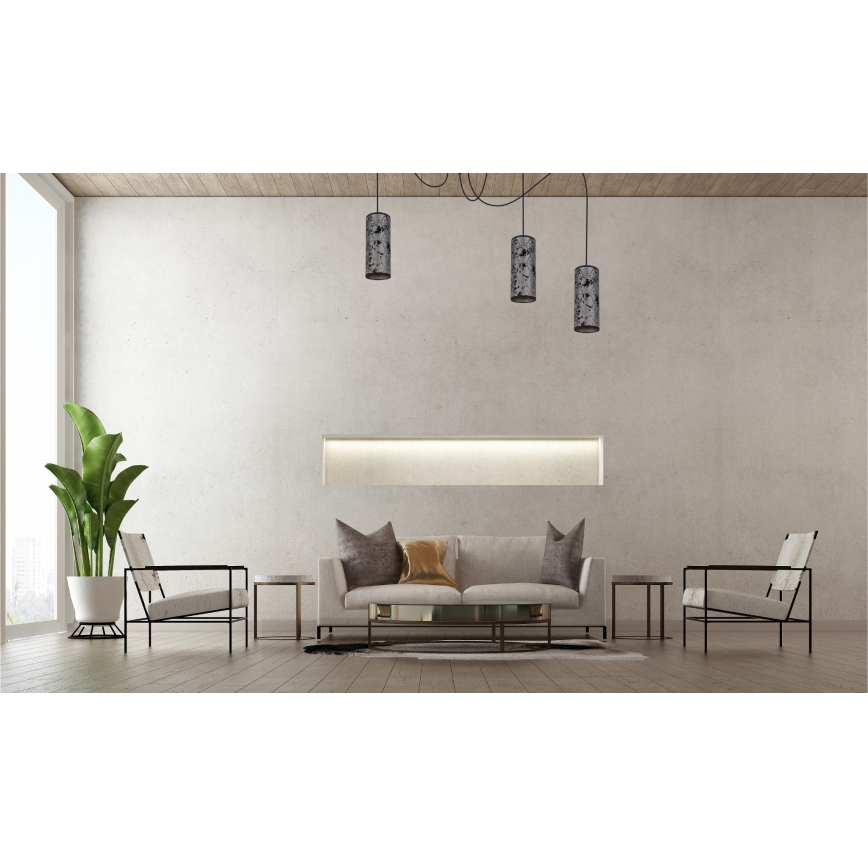 Підвісна люстра AVALO 3xE27/60W/230V павук сірий/чорний