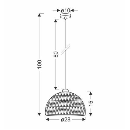 Підвісна люстра BALLI 1xE27/40W/230V бежевий