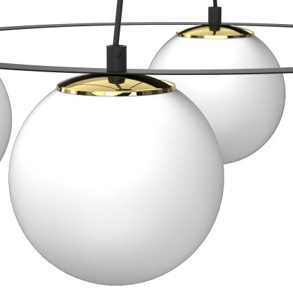 Підвісна люстра BALLO 4xE27/15W/230V чорний/білий