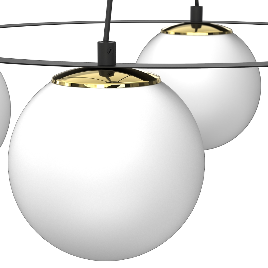 Підвісна люстра BALLO 4xE27/15W/230V чорний/білий