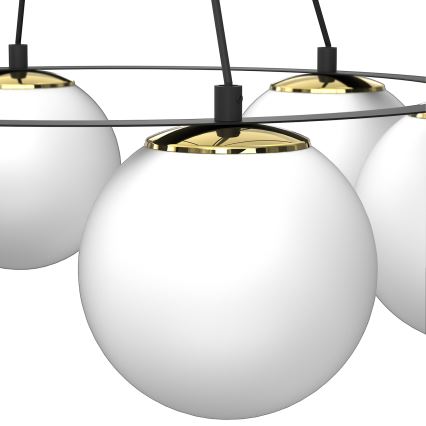 Підвісна люстра BALLO 6xE27/15W/230V чорний/білий
