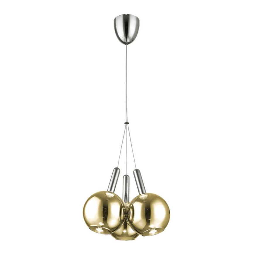 Підвісна люстра BALLS 3xLED/5W230V золотий/матовий хром