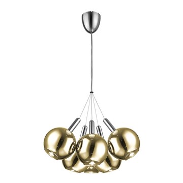 Підвісна люстра BALLS 6xLED/5W230V золотий/матовий хром