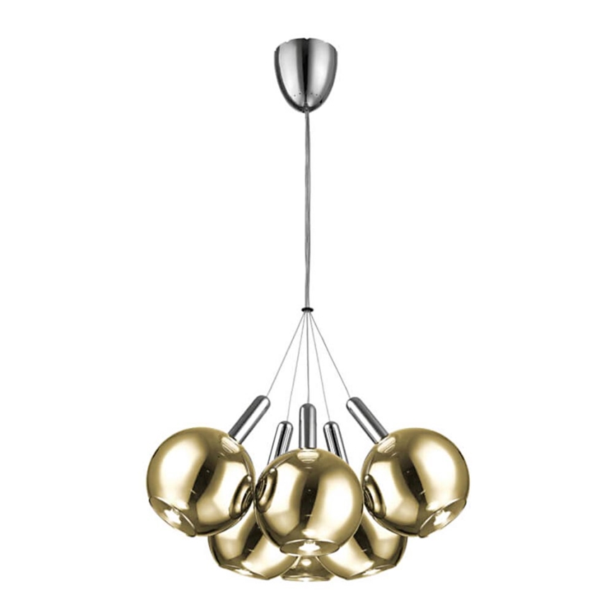 Підвісна люстра BALLS 6xLED/5W230V золотий/матовий хром