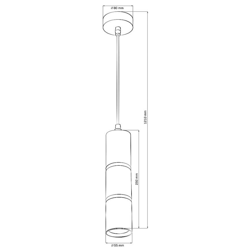 Підвісна люстра BAMBOO 1xGU10/10W/230V чорний