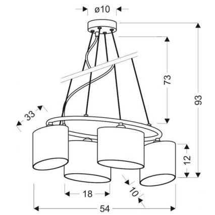 Підвісна люстра BAN 4xE14/40W/230V