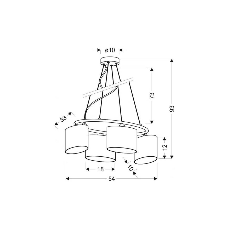 Підвісна люстра BAN 4xE14/40W/230V