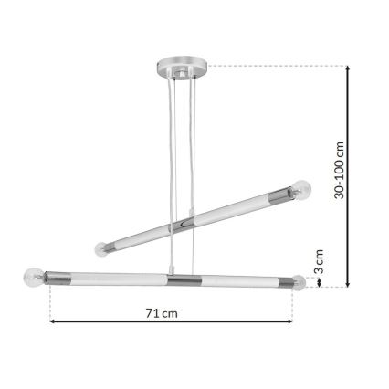 Підвісна люстра BASTONE WHITE 4xE14/40W/230V