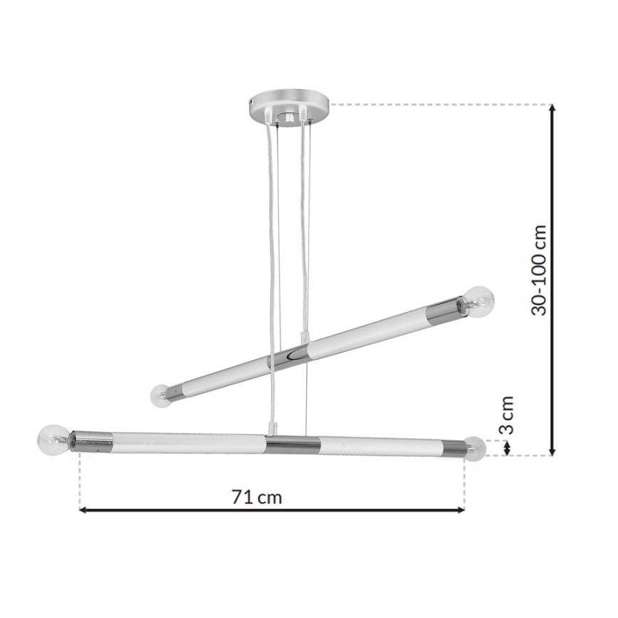 Підвісна люстра BASTONE WHITE 4xE14/40W/230V