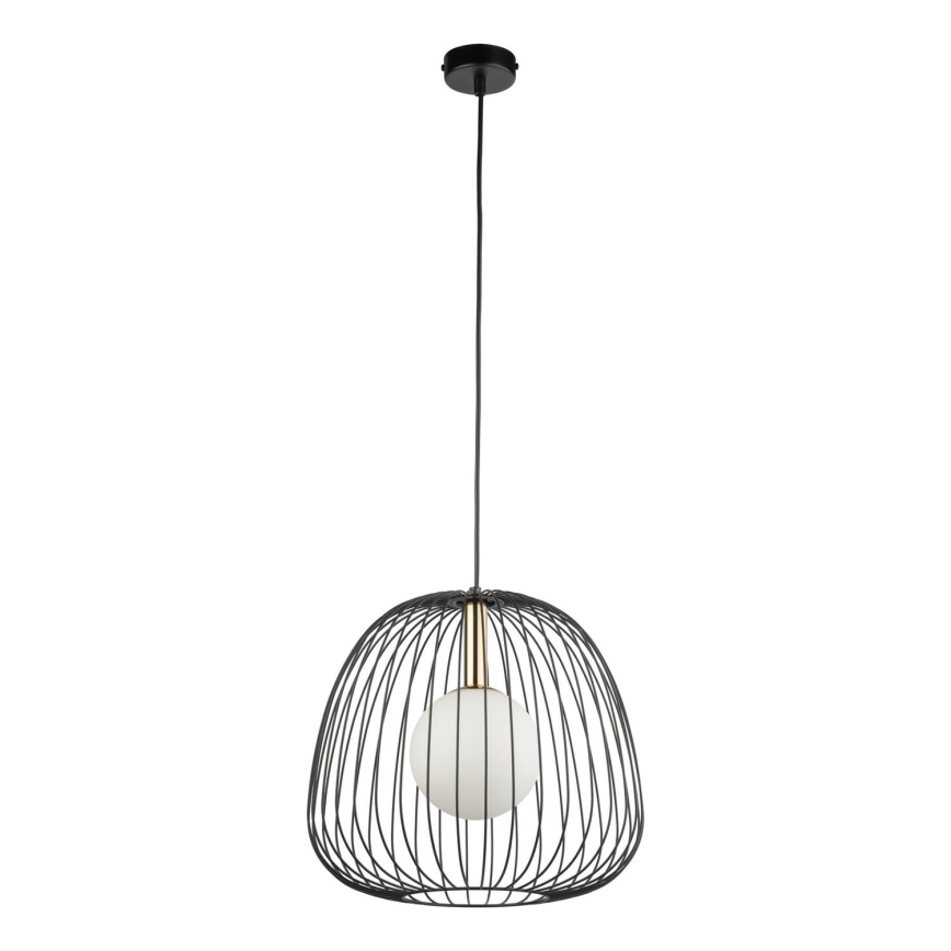 Підвісна люстра BELL 1xG9/12W/230V діаметр 33 см чорний/золотий
