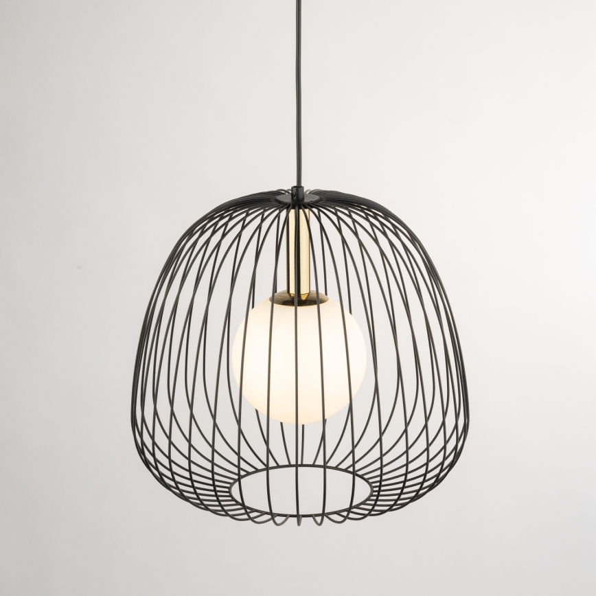 Підвісна люстра BELL 1xG9/12W/230V діаметр 33 см чорний/золотий
