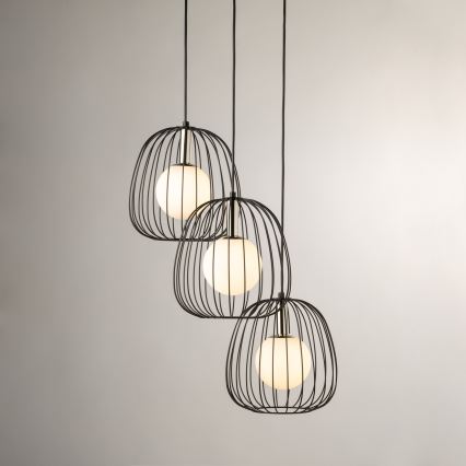 Підвісна люстра BELL 3xG9/12W/230V чорний/глянцевий хром