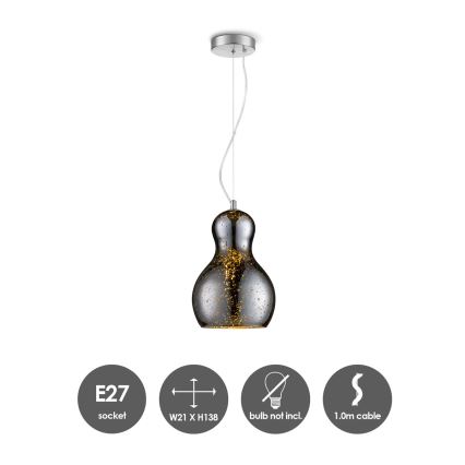 Підвісна люстра BELLO 1xE27/40W/230V діаметр 21 см хром