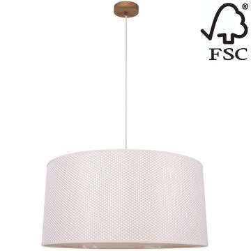 Підвісна люстра BENITA 1xE27/40W/230V кремовий/дуб – FSC сертифіковано