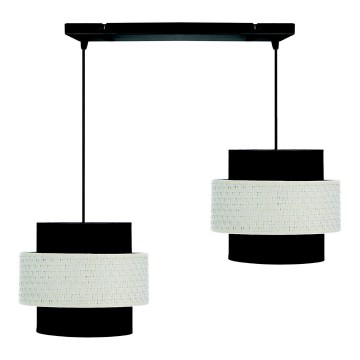 Підвісна люстра BENTA 2xE27/40W/230V чорний/кремовий