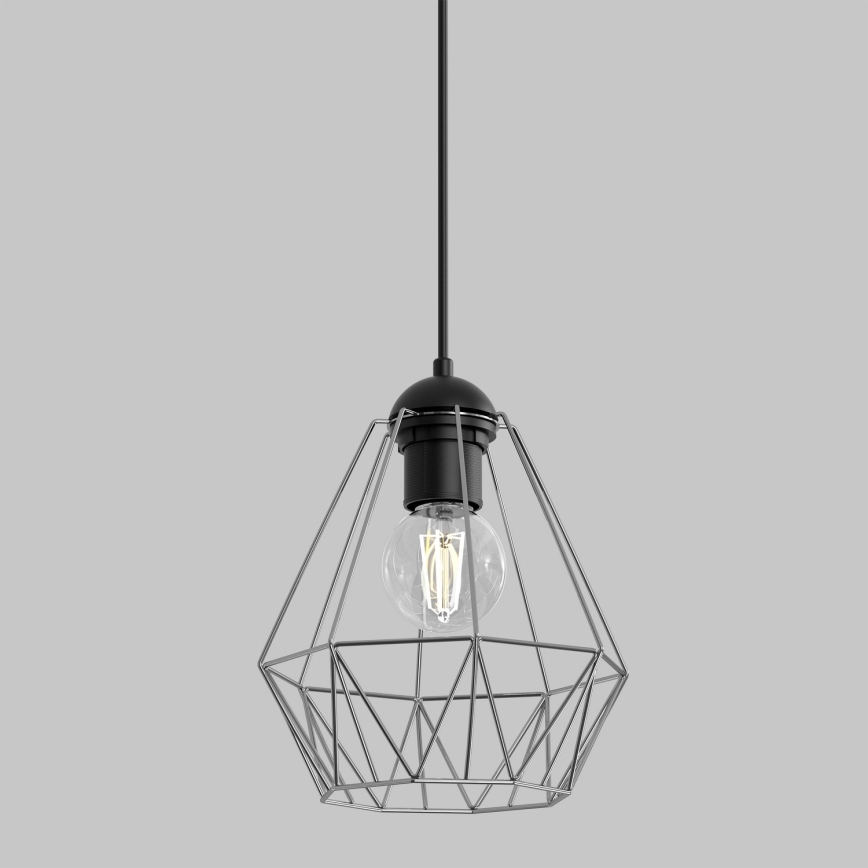 Підвісна люстра BERGEN 1xE27/60W/230V чорний/блискучий хром