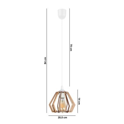 Підвісна люстра BERGO 1xE27/60W/230V білий
