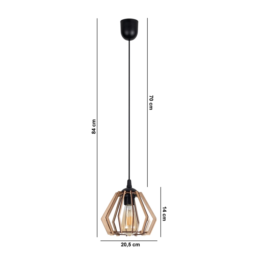 Підвісна люстра BERGO 1xE27/60W/230V чорний