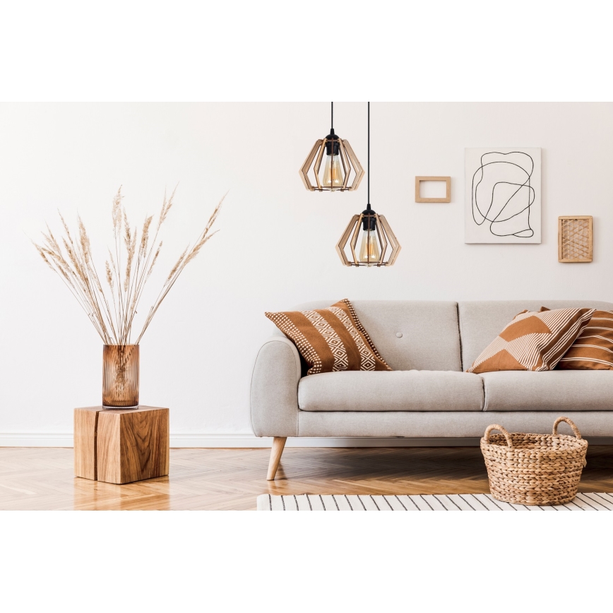 Підвісна люстра BERGO 2xE27/60W/230V чорний