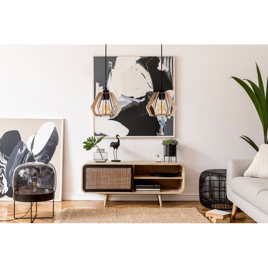 Підвісна люстра BERGO 2xE27/60W/230V чорний