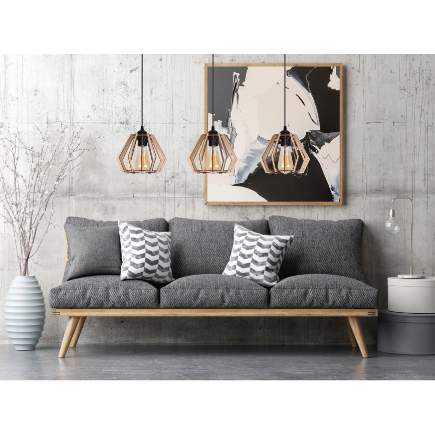 Підвісна люстра BERGO 3xE27/60W/230V чорний