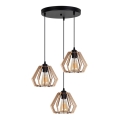 Підвісна люстра BERGO 3xE27/60W/230V чорний