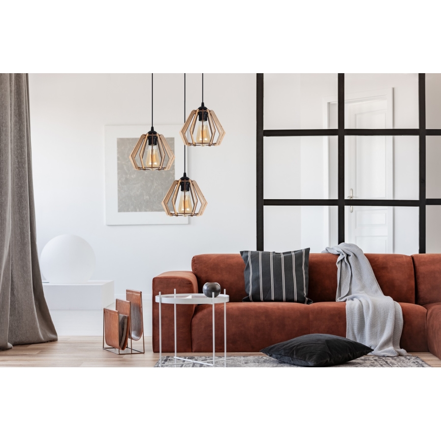 Підвісна люстра BERGO 3xE27/60W/230V чорний