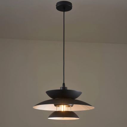 Підвісна люстра BERIT 1xE27/20W/230V чорний