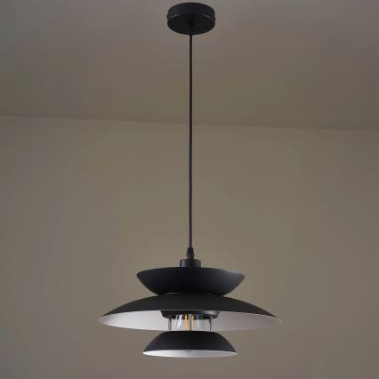 Підвісна люстра BERIT 1xE27/20W/230V чорний