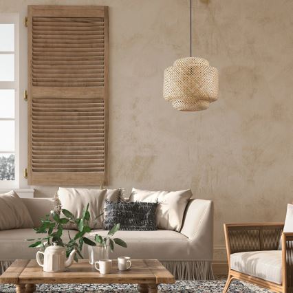 Підвісна люстра BERTA 1xE27/20W/230V діаметр 40 см бамбук