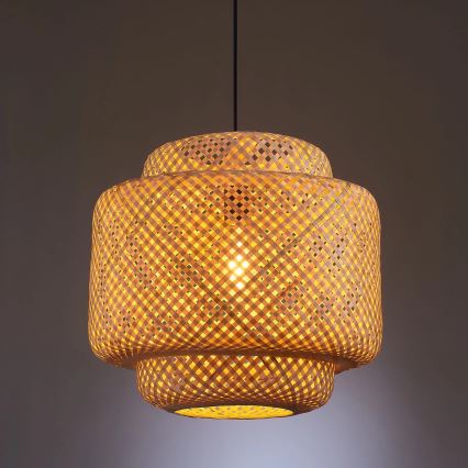Підвісна люстра BERTA 1xE27/20W/230V діаметр 40 см бамбук