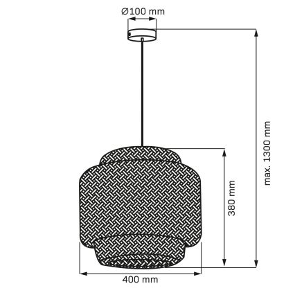 Підвісна люстра BERTA 1xE27/20W/230V діаметр 40 см бамбук