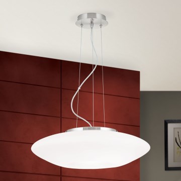 Підвісна люстра BLANC 2xE27/60W/230V діаметр 49 см матовий хром