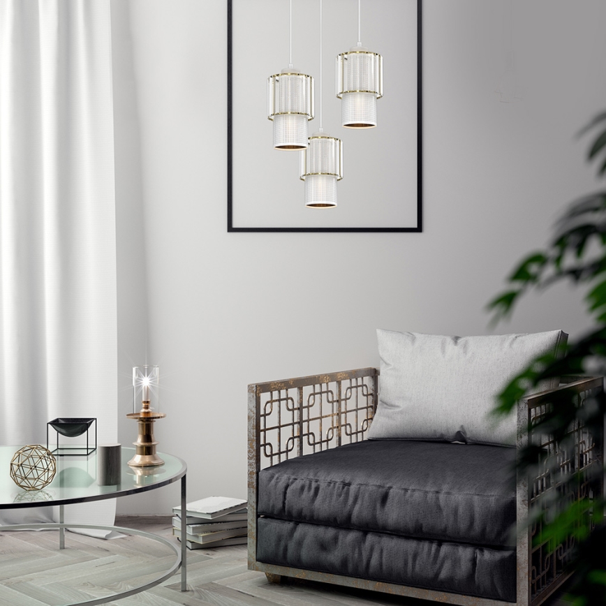 Підвісна люстра BLANCO 3xE27/60W/230V білий