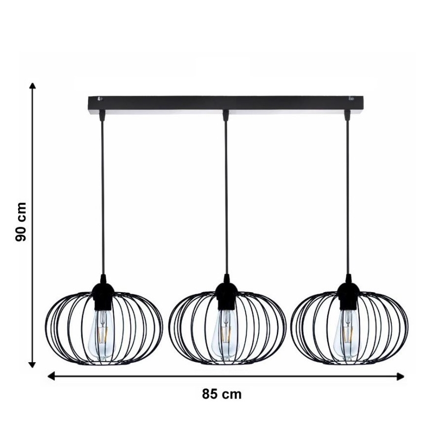 Підвісна люстра BOCCA 3xE27/60W/230V