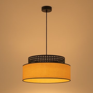 Підвісна люстра BOHO 1xE27/60W/230V діаметр 40 см чорний/ротанґ