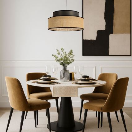 Підвісна люстра BOHO 1xE27/60W/230V діаметр 40 см коричневий/бежевий