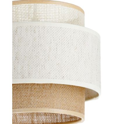 Підвісна люстра BOHO на шнурі 1xE27/60W/230V, діам. 20 см, білий/джут