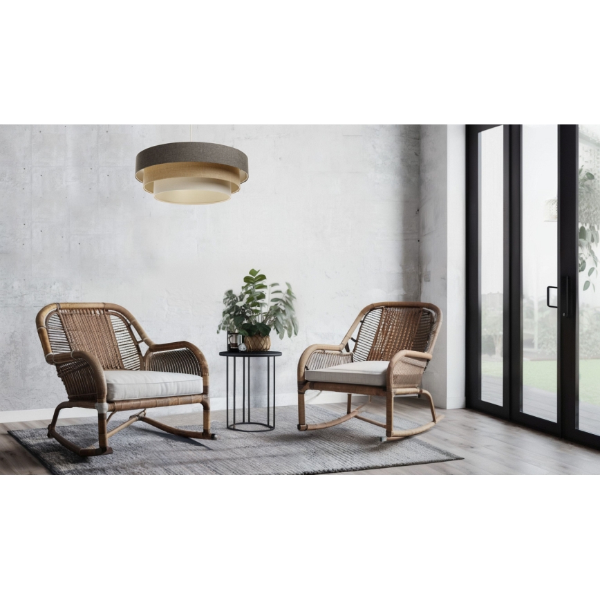 Підвісна люстра BOHO TRINITI 1xE27/60W/230V сірий/бежевий/кремовий