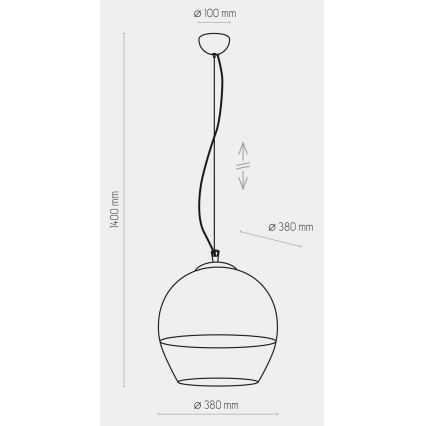 Підвісна люстра BOULETTE 1xE27/60W/230V золотий