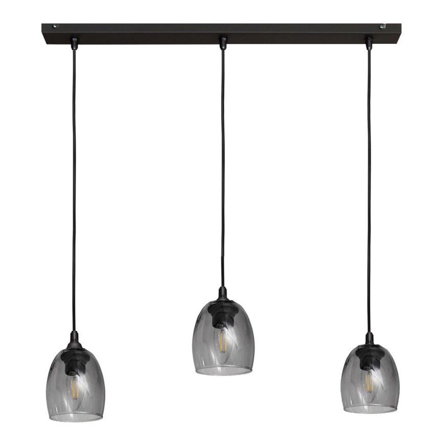 Підвісна люстра BRILLANT 3xE27/15W/230V сірий