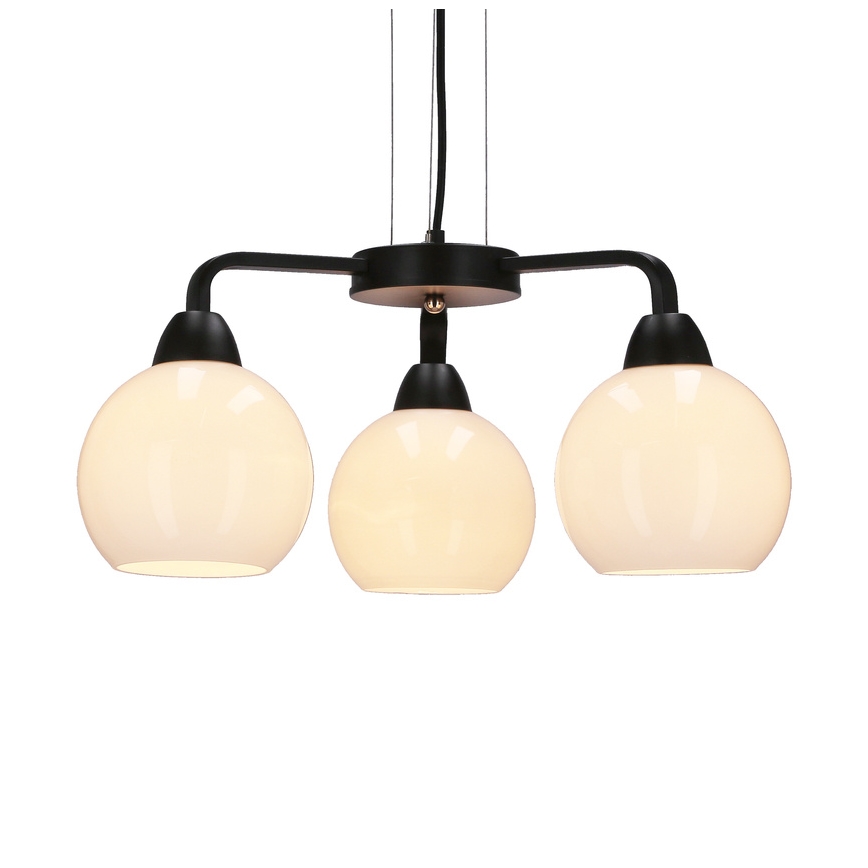 Підвісна люстра CALDERA 3xE27/60W/230V чорний