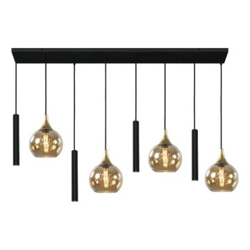 Підвісна люстра CALYPSO 4xGU10/60W/230V + 4xE27/60W чорний/золотий