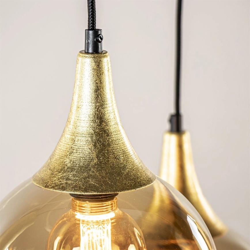 Підвісна люстра CALYPSO 4xGU10/60W/230V + 4xE27/60W чорний/золотий