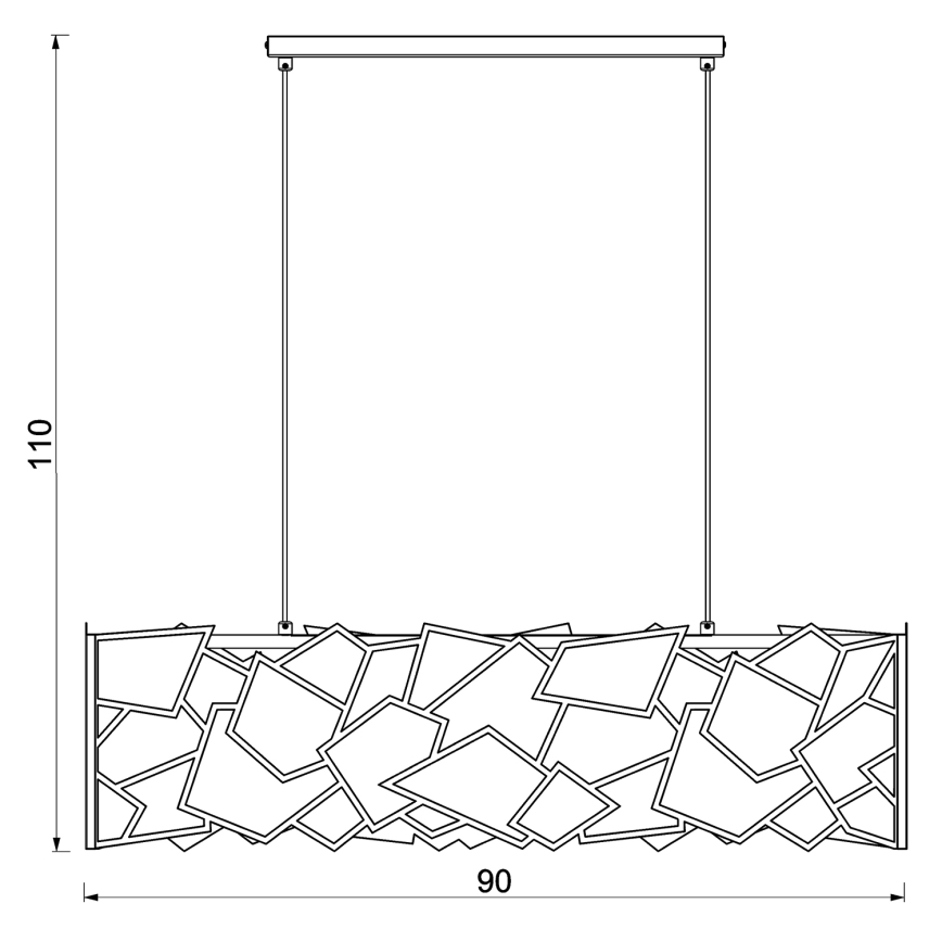 Підвісна люстра CAMO 4xE27/15W/230V чорний
